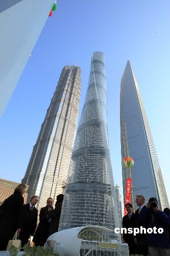 中国第一高楼上海中心大厦动工(图)