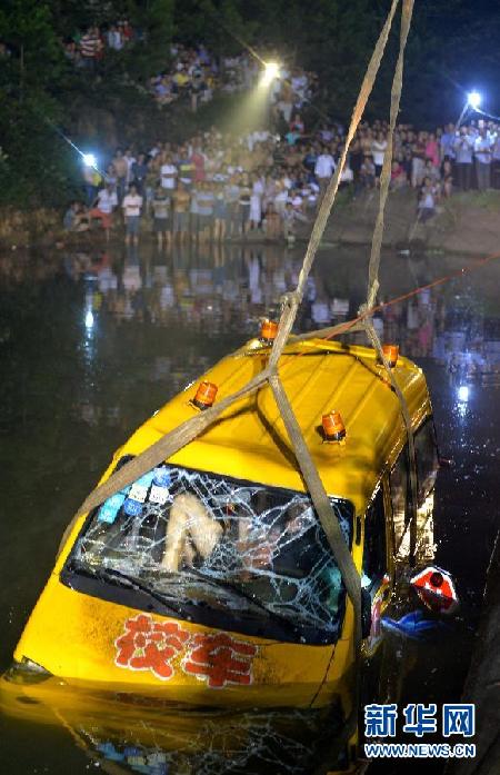 （社会）（1）湖南湘潭一幼儿园校车翻入水塘致11人遇难 其中幼儿8名  
