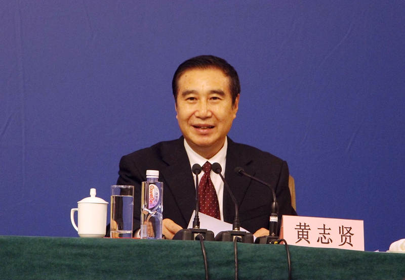 台湾民主自治同盟中央委员会副主席黄志贤在记者会现场