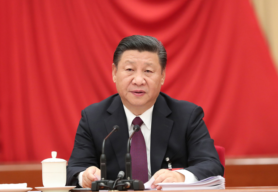 中国共产党第十八届中央委员会第七次全体会议，于2017年10月11日至14日在北京举行。中央委员会总书记习近平作重要讲话。新华社记者 马占成 摄