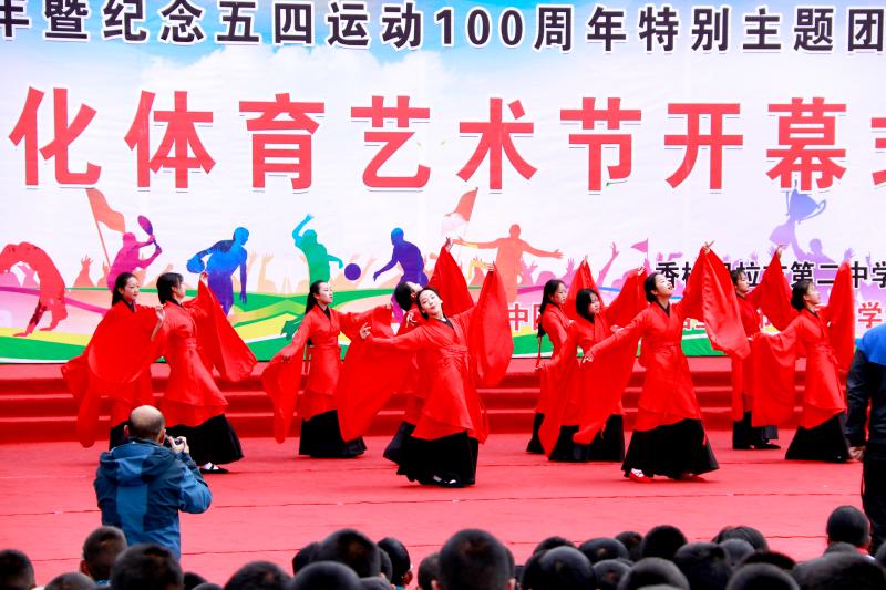 香格里拉市第二中学举办纪念五四运动100周年主题团日活动暨第八届文化体育艺术节