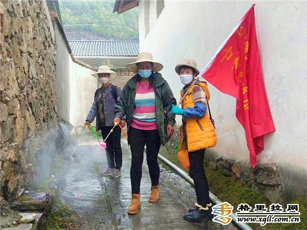 维西县中路乡佳禾村妇联带领巾帼红旗服务队积极开展防疫工作