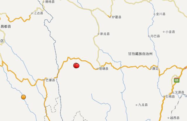 四川理塘县36分钟连发2次地震 最大震级5.1级